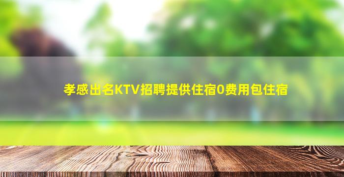 孝感出名KTV招聘提供住宿0费用包住宿